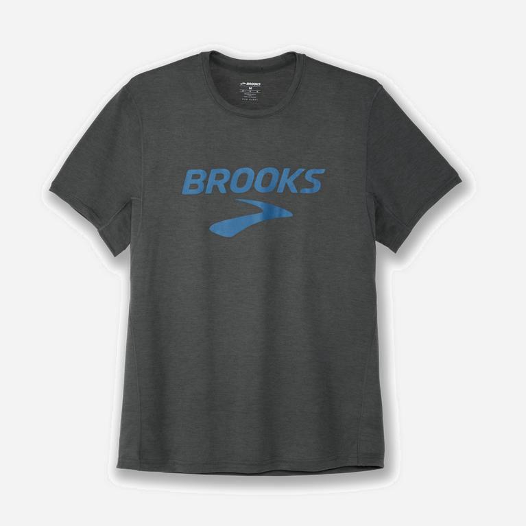 Brooks Distance Graphic T-Skjorter Herre Outlet - Mørke/Grå - Norge (BWE265103)